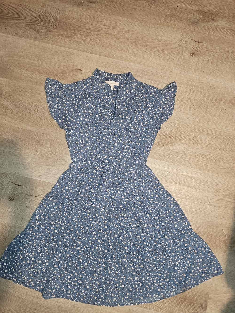 Monteau Blue Ditsy Floral Cap Sleeve Mini Dress Size XS